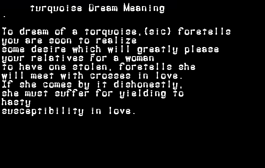  dream meanings turquoise