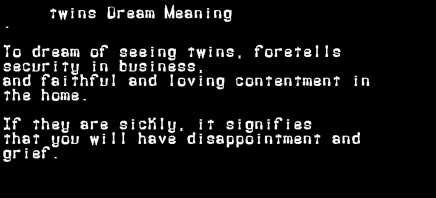  dream meanings twins