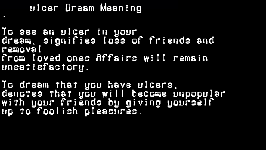  dream meanings ulcer