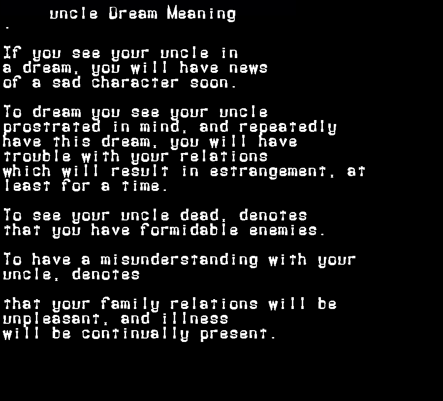  dream meanings uncle