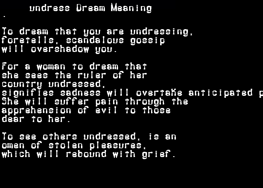  dream meanings undress