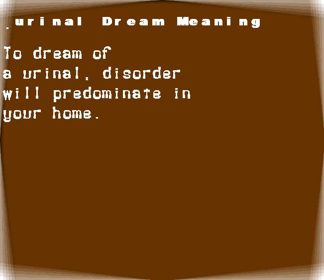  dream meanings urinal