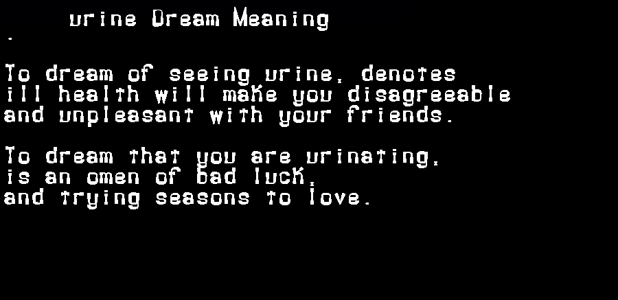  dream meanings urine