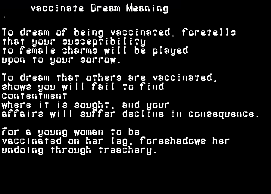  dream meanings vaccinate