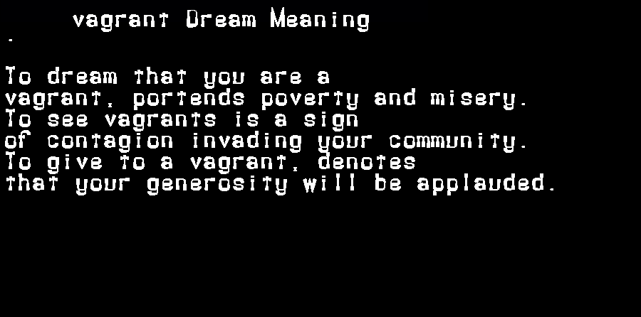  dream meanings vagrant