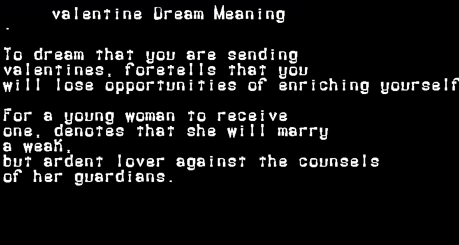  dream meanings valentine