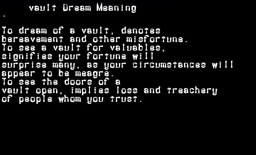  dream meanings vault