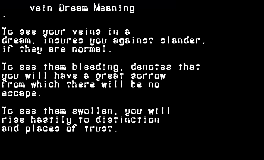  dream meanings vein