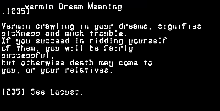  dream meanings vermin