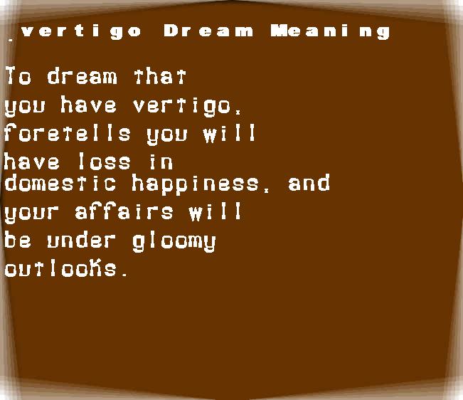  dream meanings vertigo