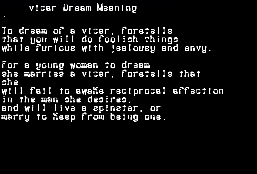  dream meanings vicar