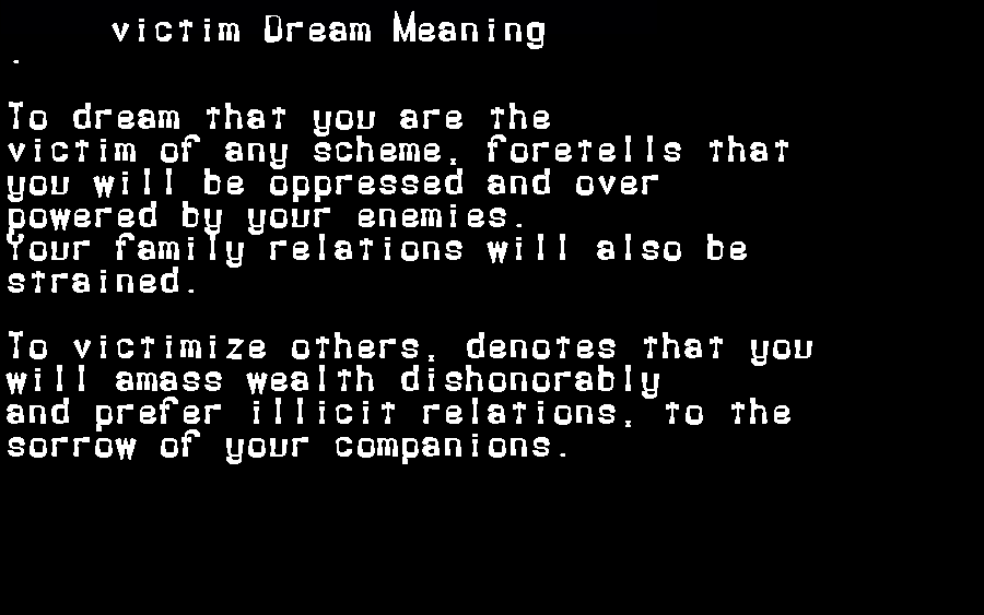  dream meanings victim