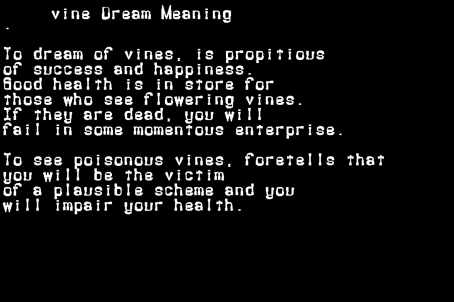  dream meanings vine