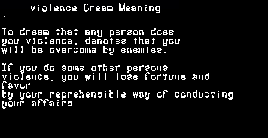  dream meanings violence