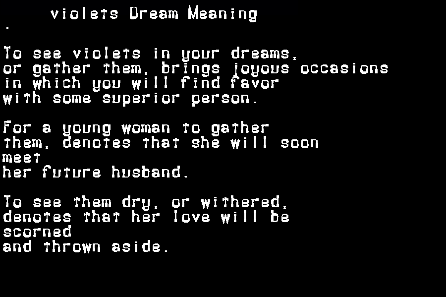  dream meanings violets