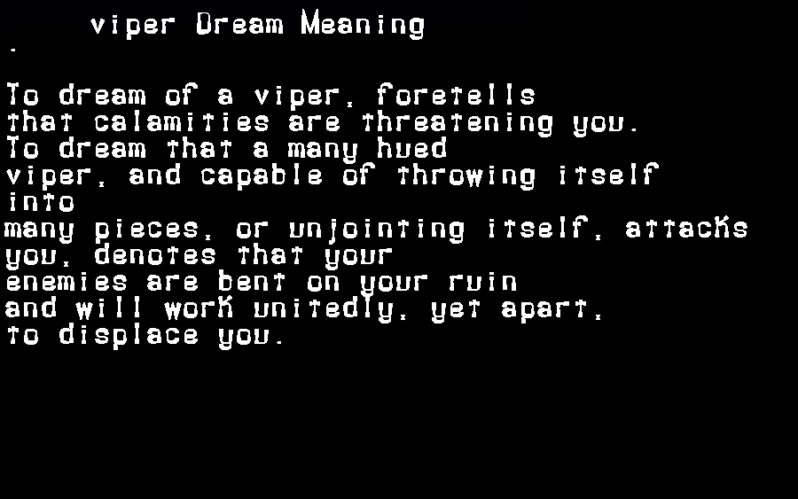  dream meanings viper