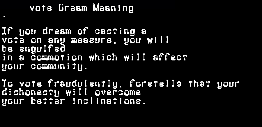  dream meanings vote