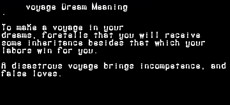  dream meanings voyage