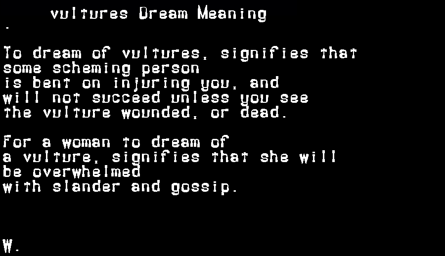  dream meanings vultures