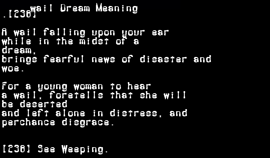  dream meanings wail