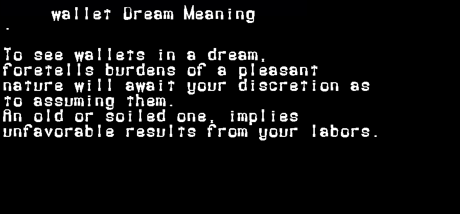  dream meanings wallet