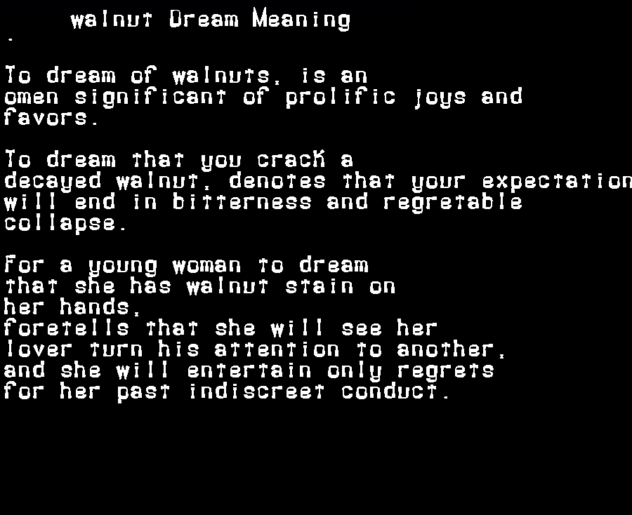  dream meanings walnut