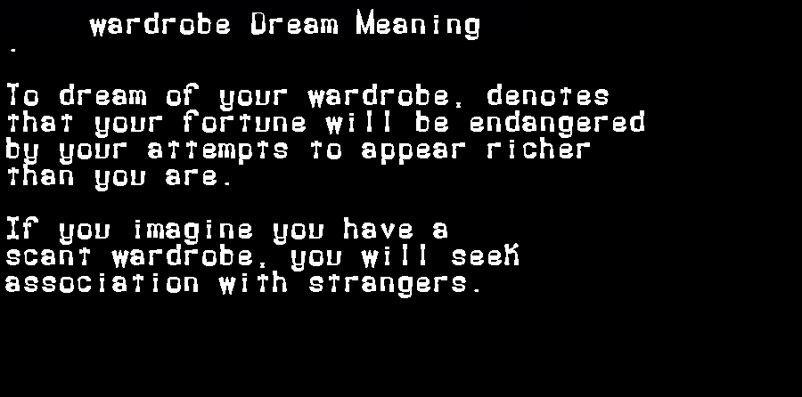  dream meanings wardrobe