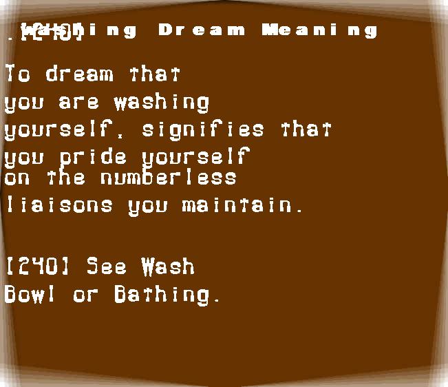  dream meanings washing