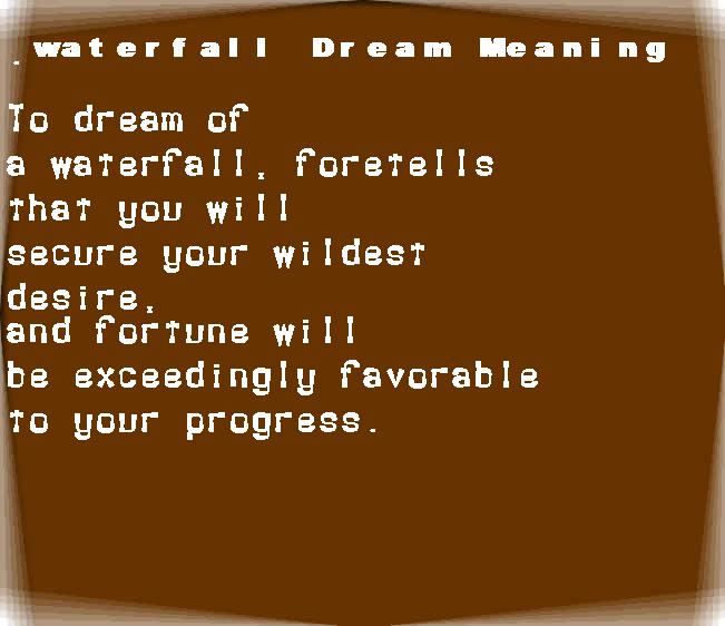  dream meanings waterfall