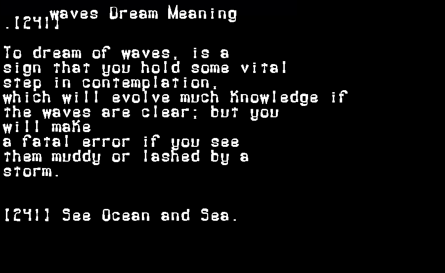  dream meanings waves