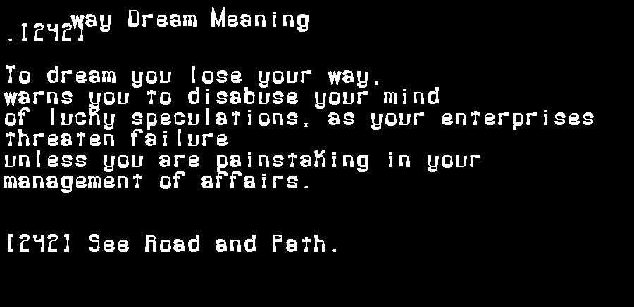  dream meanings way