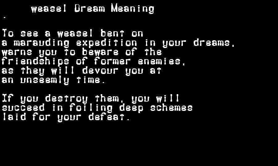  dream meanings weasel