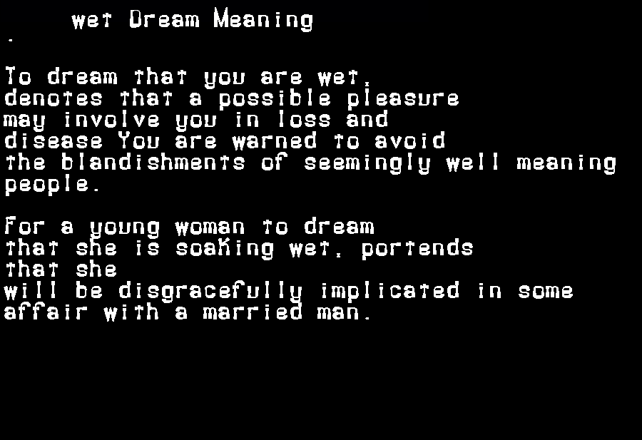  dream meanings wet