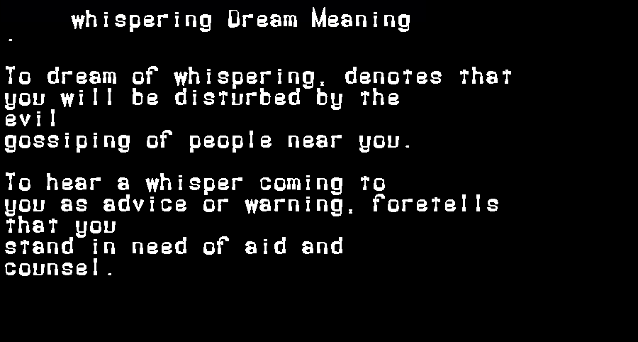  dream meanings whispering