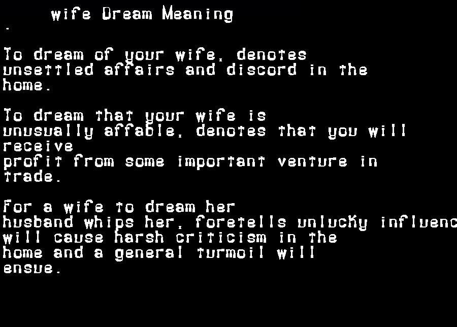  dream meanings wife