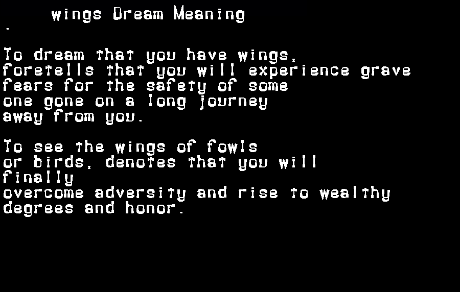  dream meanings wings