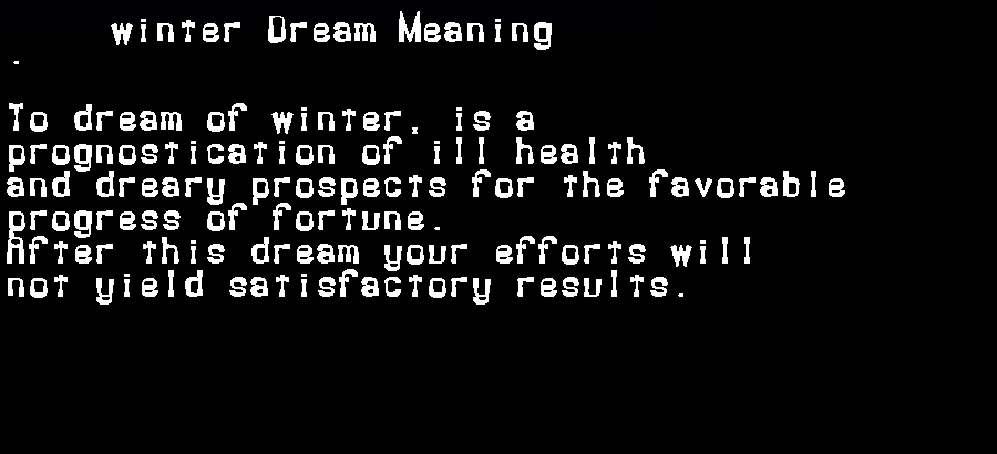  dream meanings winter