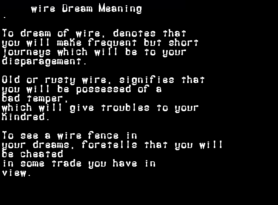  dream meanings wire