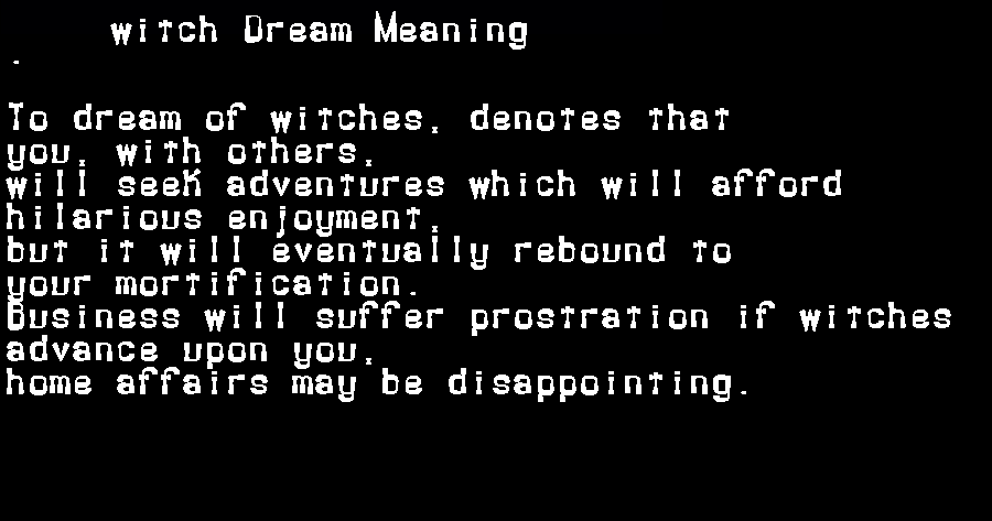  dream meanings witch