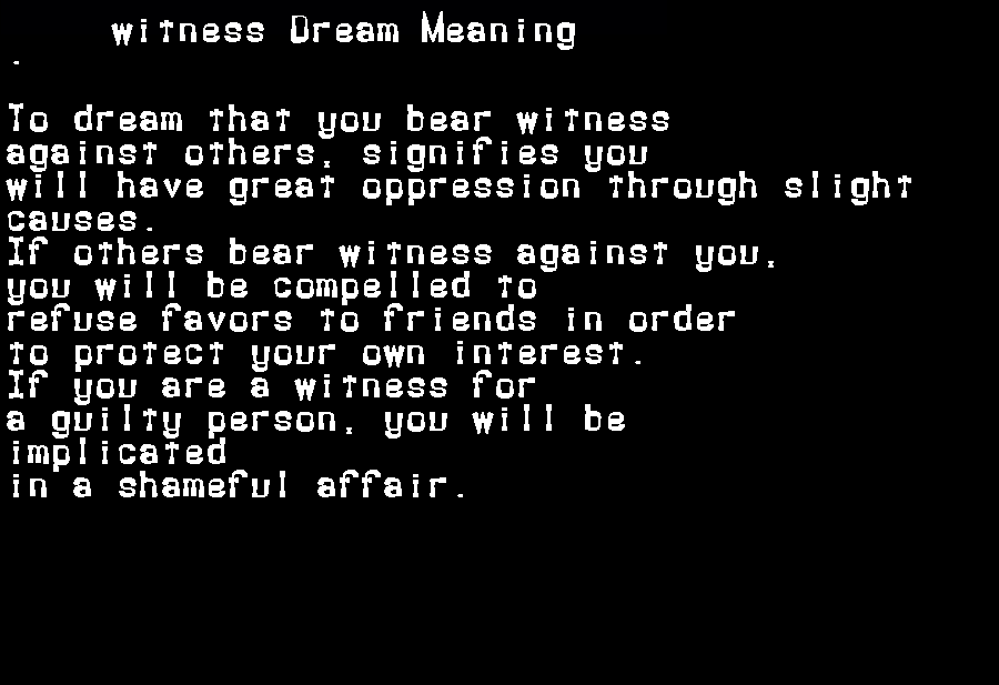  dream meanings witness