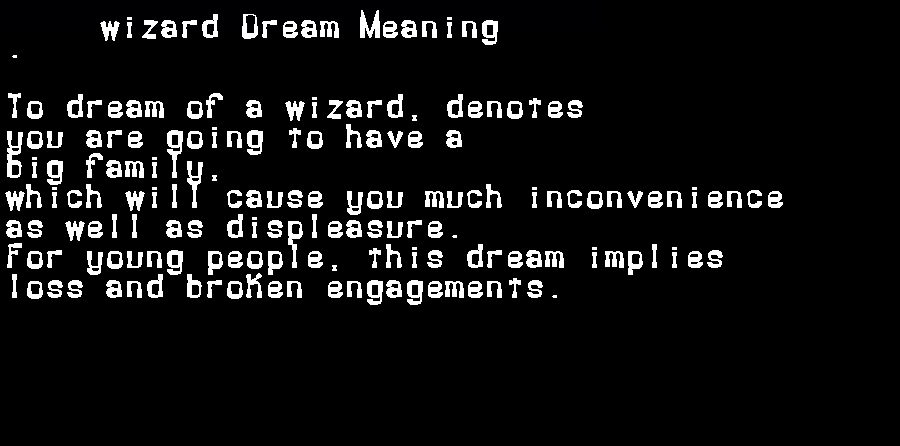  dream meanings wizard