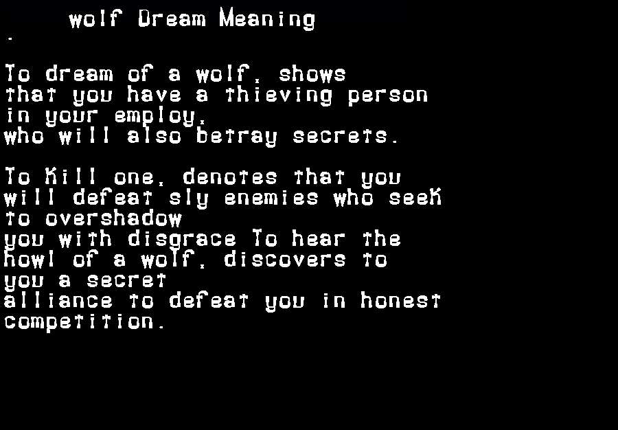  dream meanings wolf