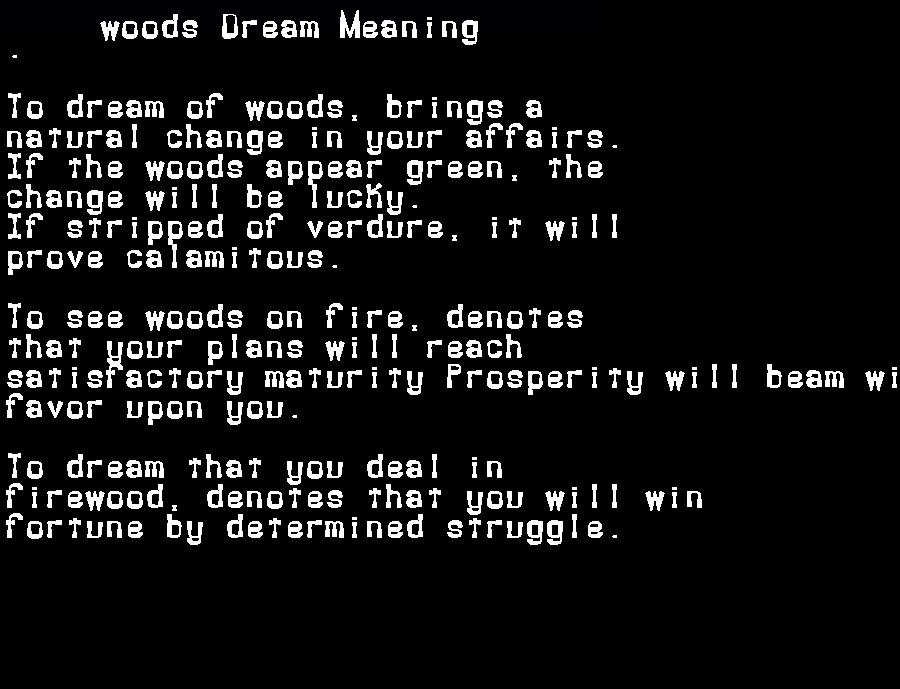  dream meanings woods