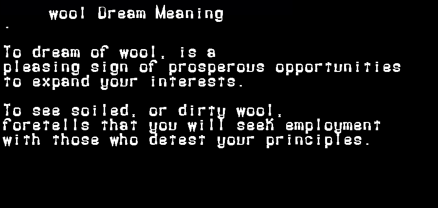  dream meanings wool