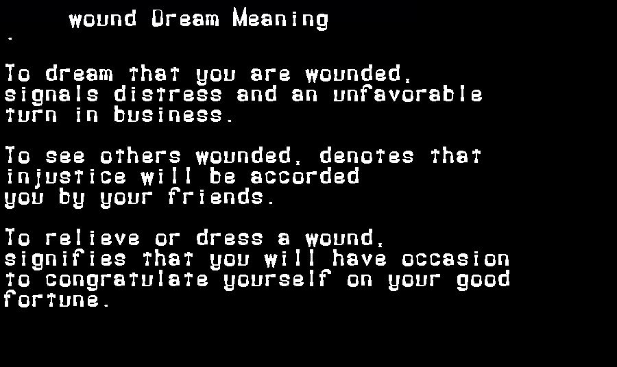  dream meanings wound