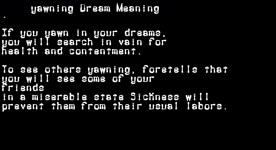  dream meanings yawning