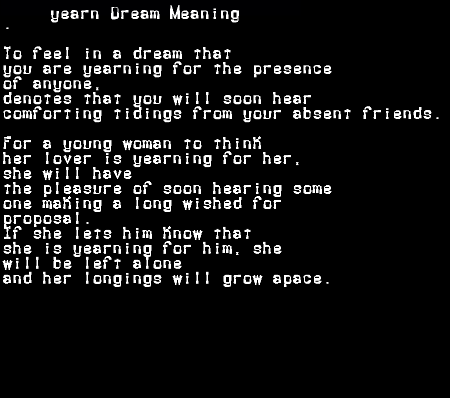  dream meanings yearn